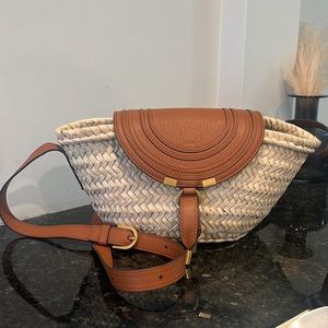 CHLOE Small Marcie Raffia Crossbody